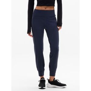 Athleta Navy Blue Jogger Pants Mid Rise Cuffed Ankle‎ Zipper Pockets - Size 4
